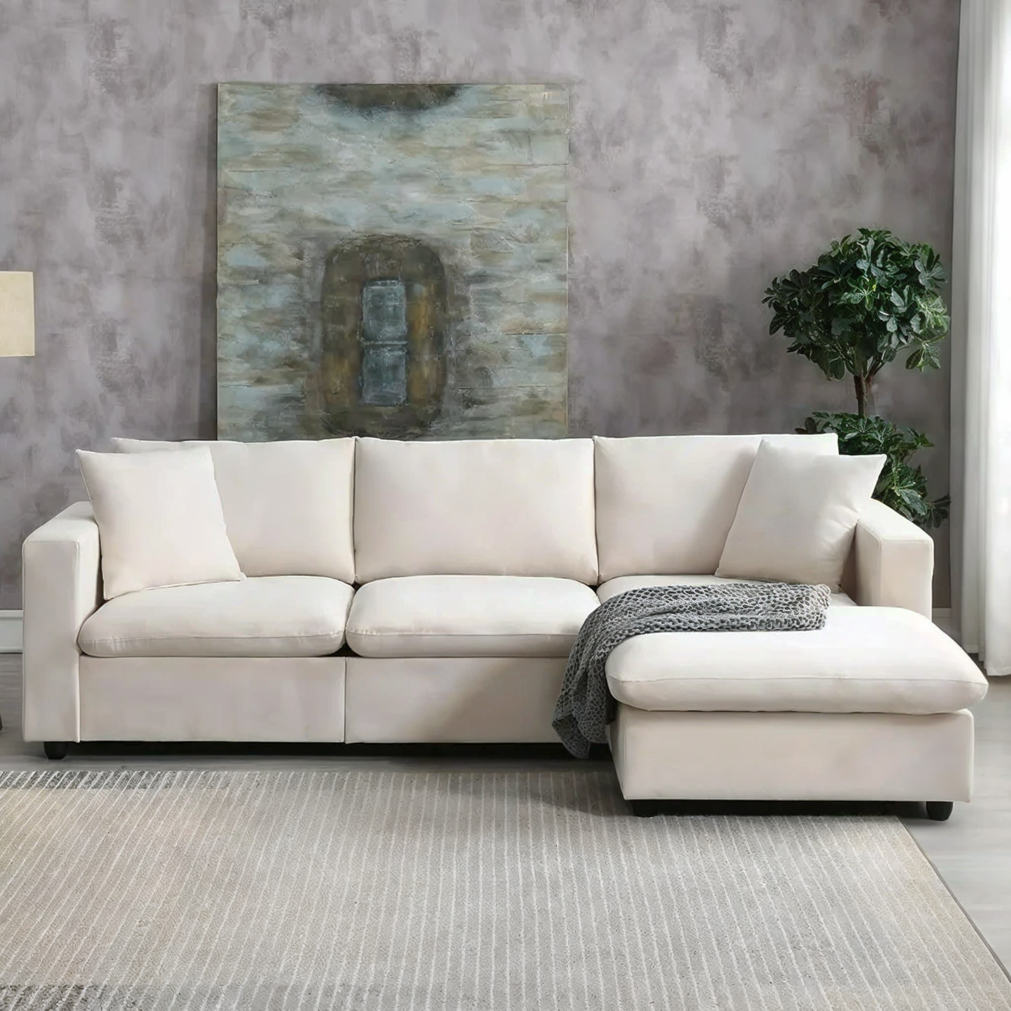 Jacquard 100" Segmented Sofa